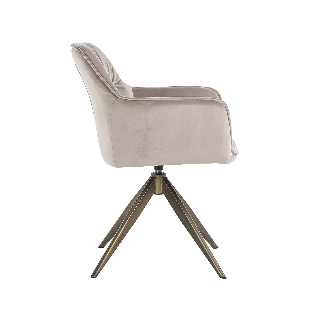 Draaistoel Aline khaki fluweel brandvertragend (FR-Quartz 903 Khaki)