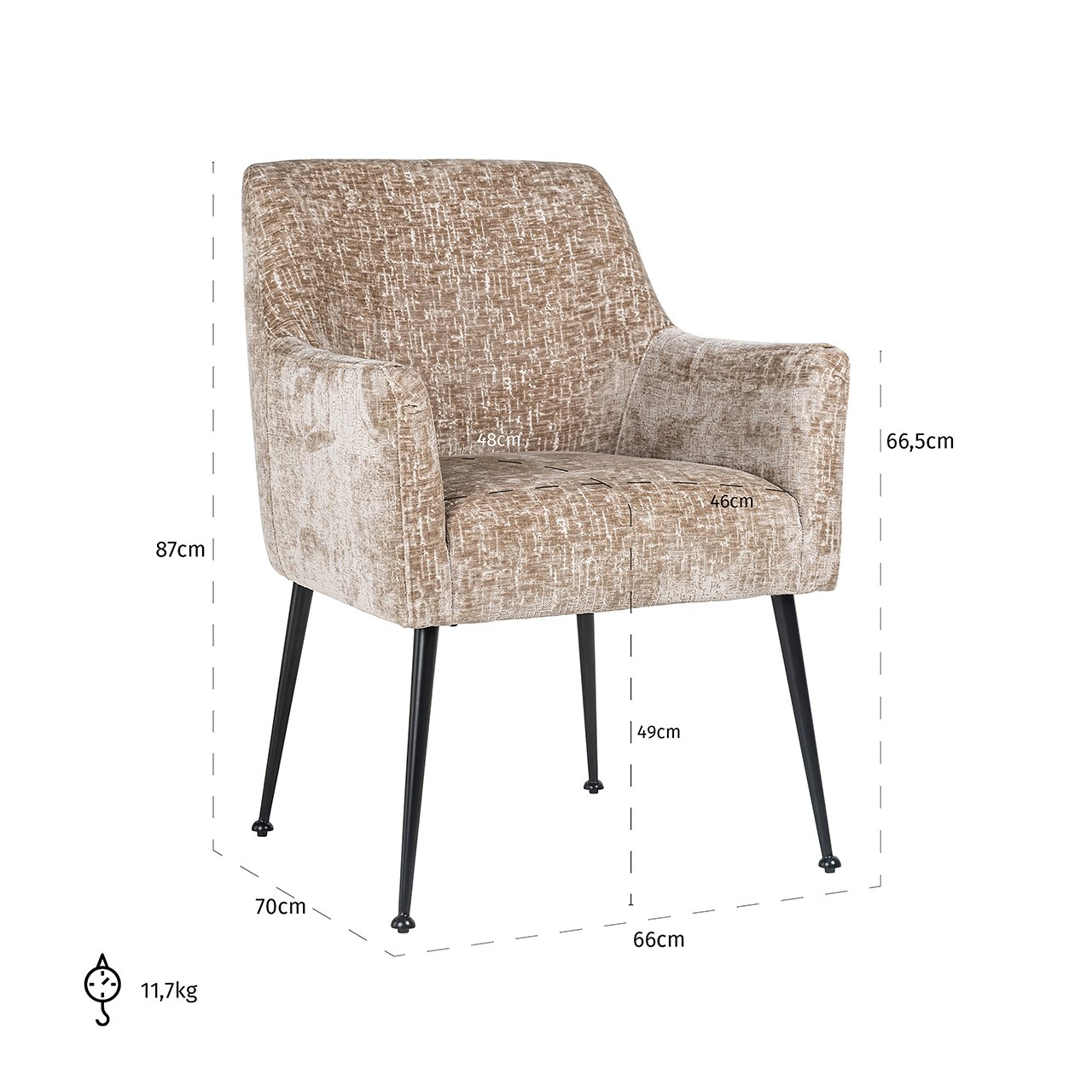 Stoel Harley shitake eiland (Shitake Eiland 124)