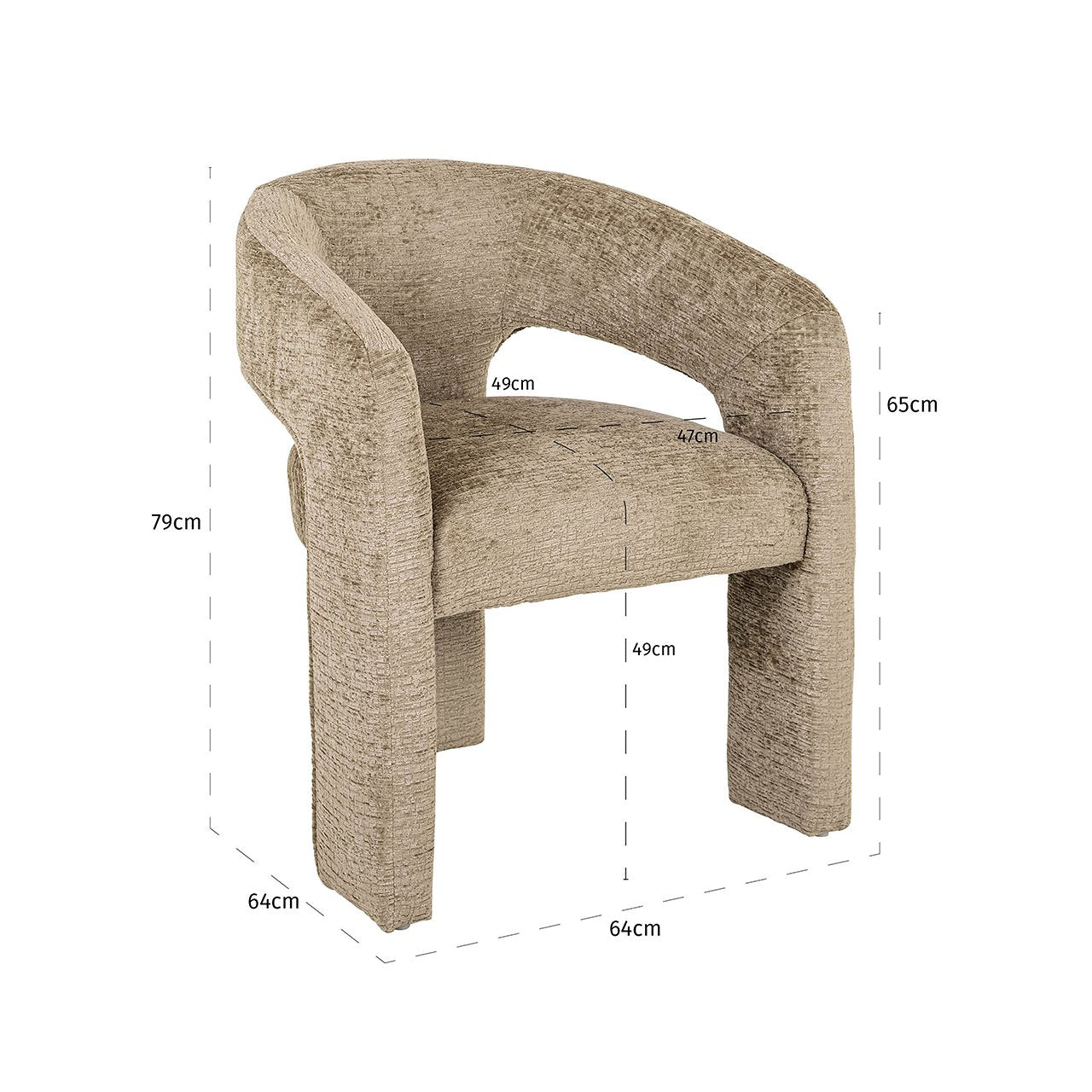 Stoel Belle woestijnfusie brandvertragend (FR-Fusion 109 woestijn)