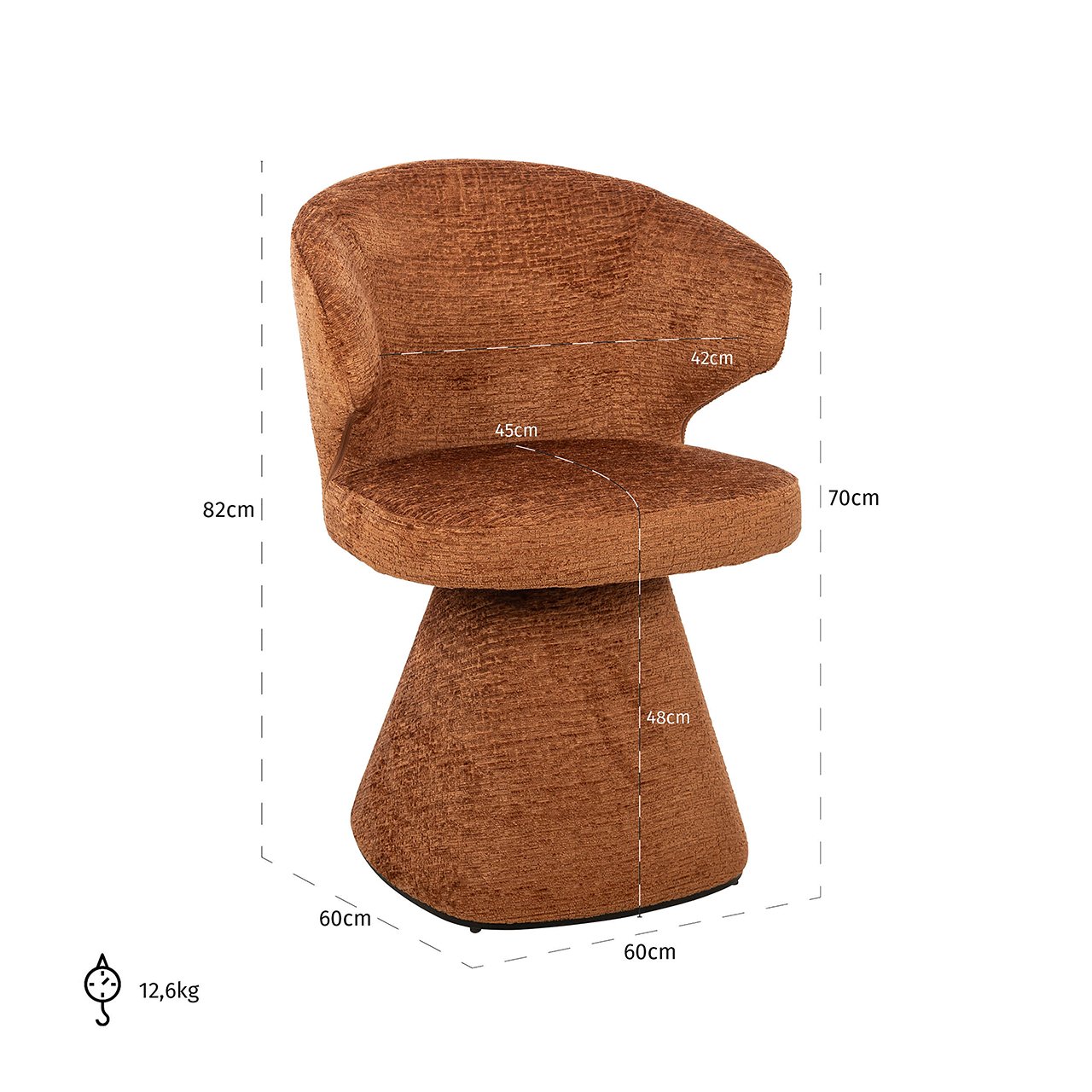 Stoel Gatsbi koperfusie (Fusion 126 Koper)