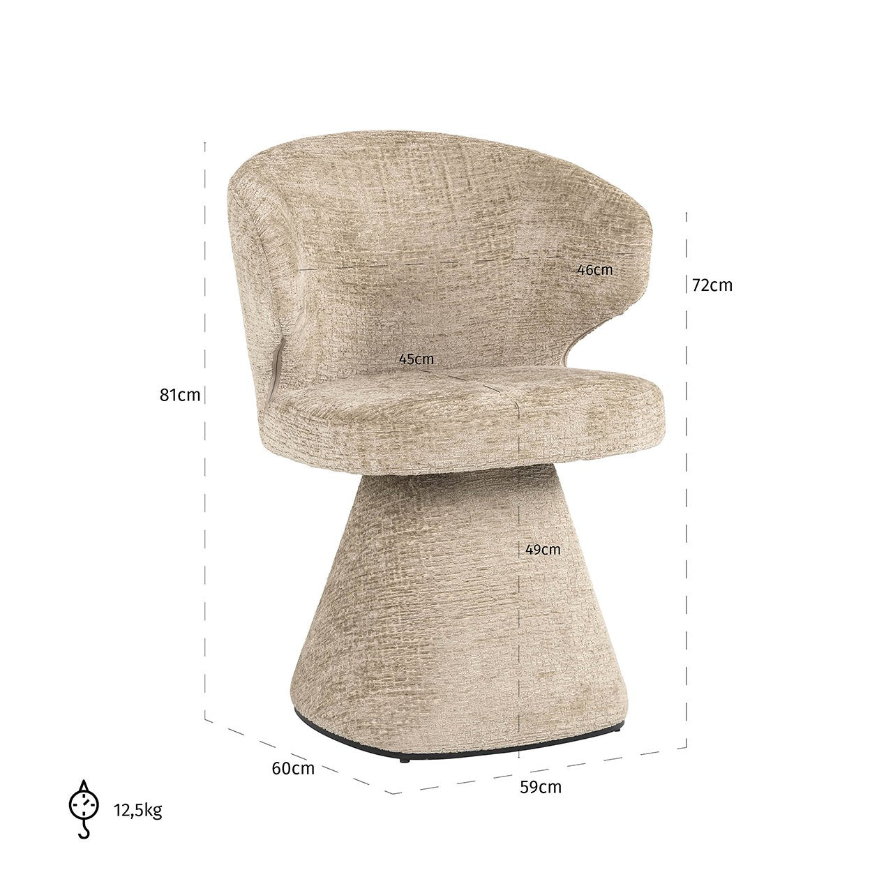 Stoel Gatsbi woestijnfusie brandvertrager (FR-Fusion 109 woestijn)