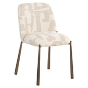 Eetkamerstoelen Lana beige graffic (set van 2) (Beige graffic)