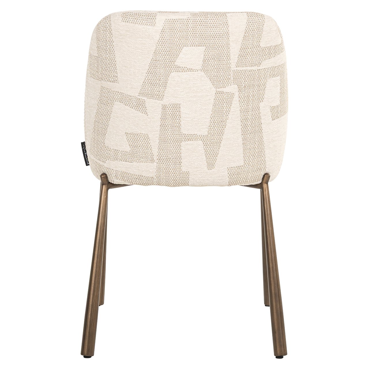 Eetkamerstoelen Lana beige graffic (set van 2) (Beige graffic)