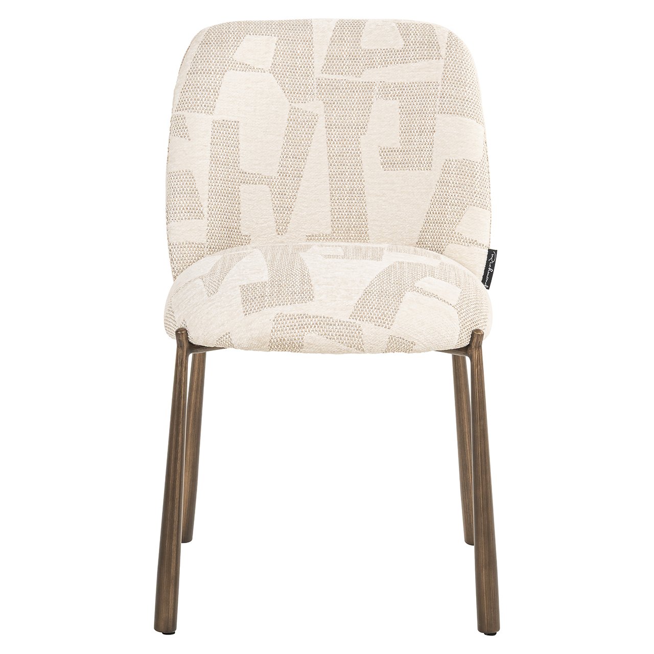 Eetkamerstoelen Lana beige graffic (set van 2) (Beige graffic)