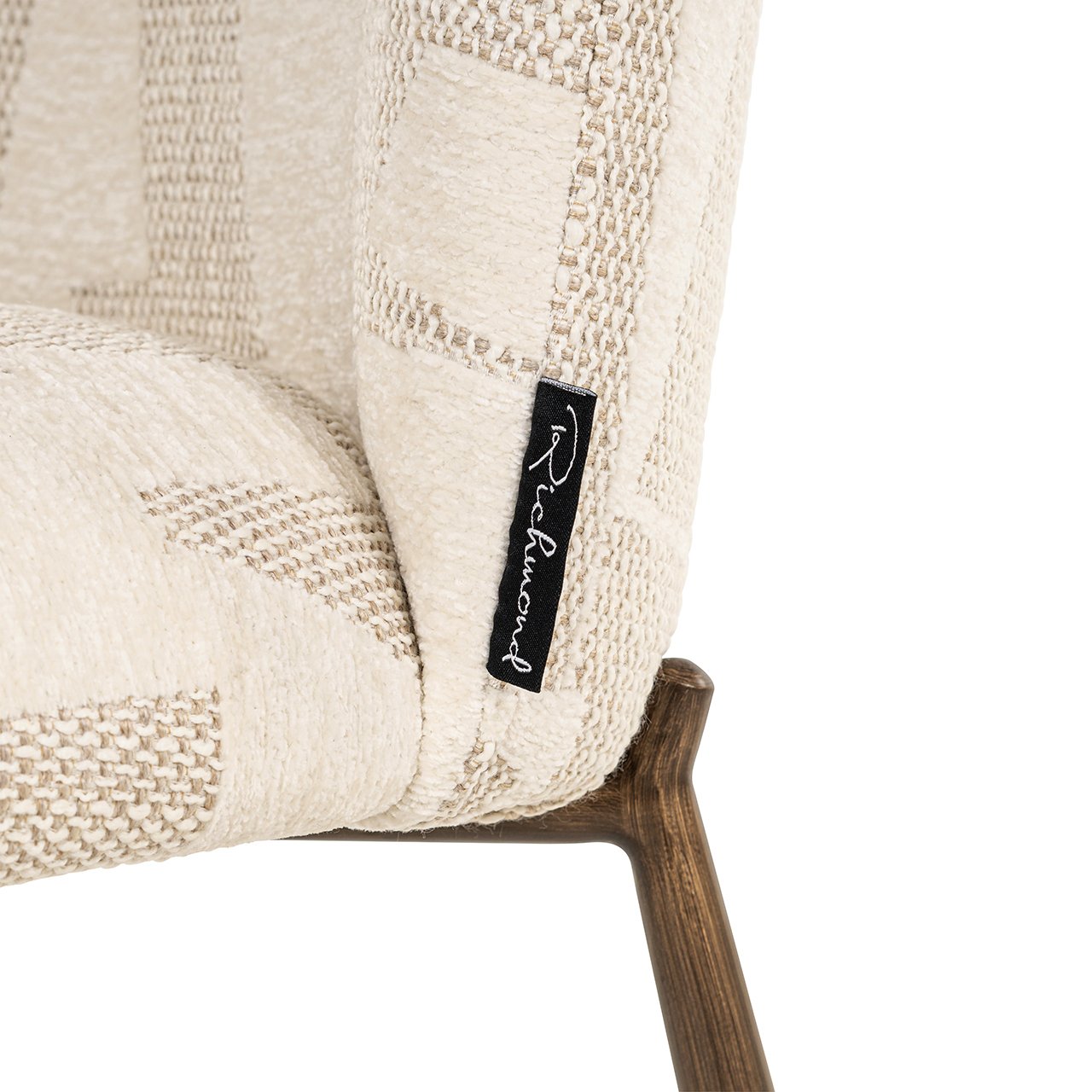 Eetkamerstoelen Lana beige graffic (set van 2) (Beige graffic)