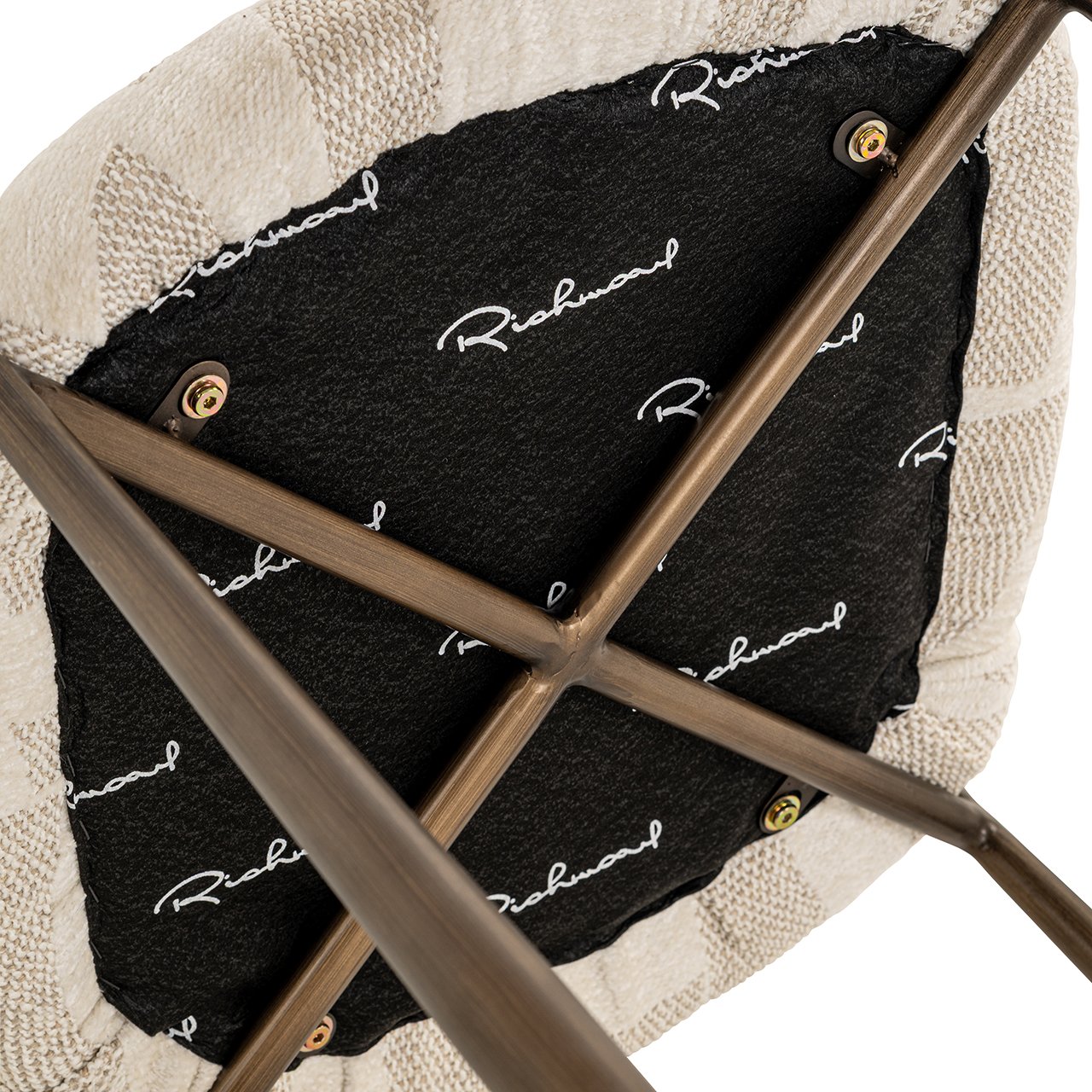 Eetkamerstoelen Lana beige graffic (set van 2) (Beige graffic)