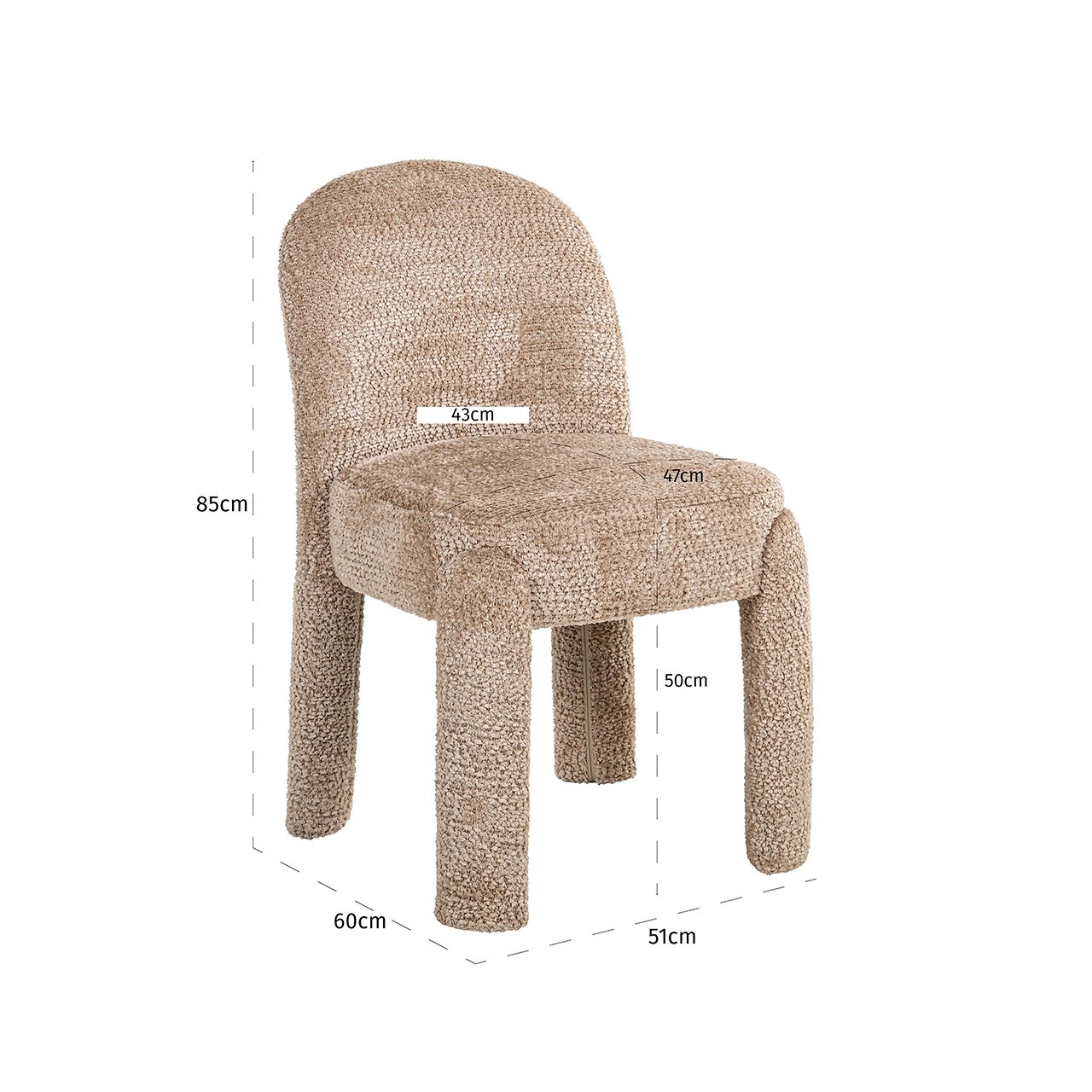 Eetkamerstoel Brandi heerlijk beige (set van 2) (Be Lovely 170 Beige)