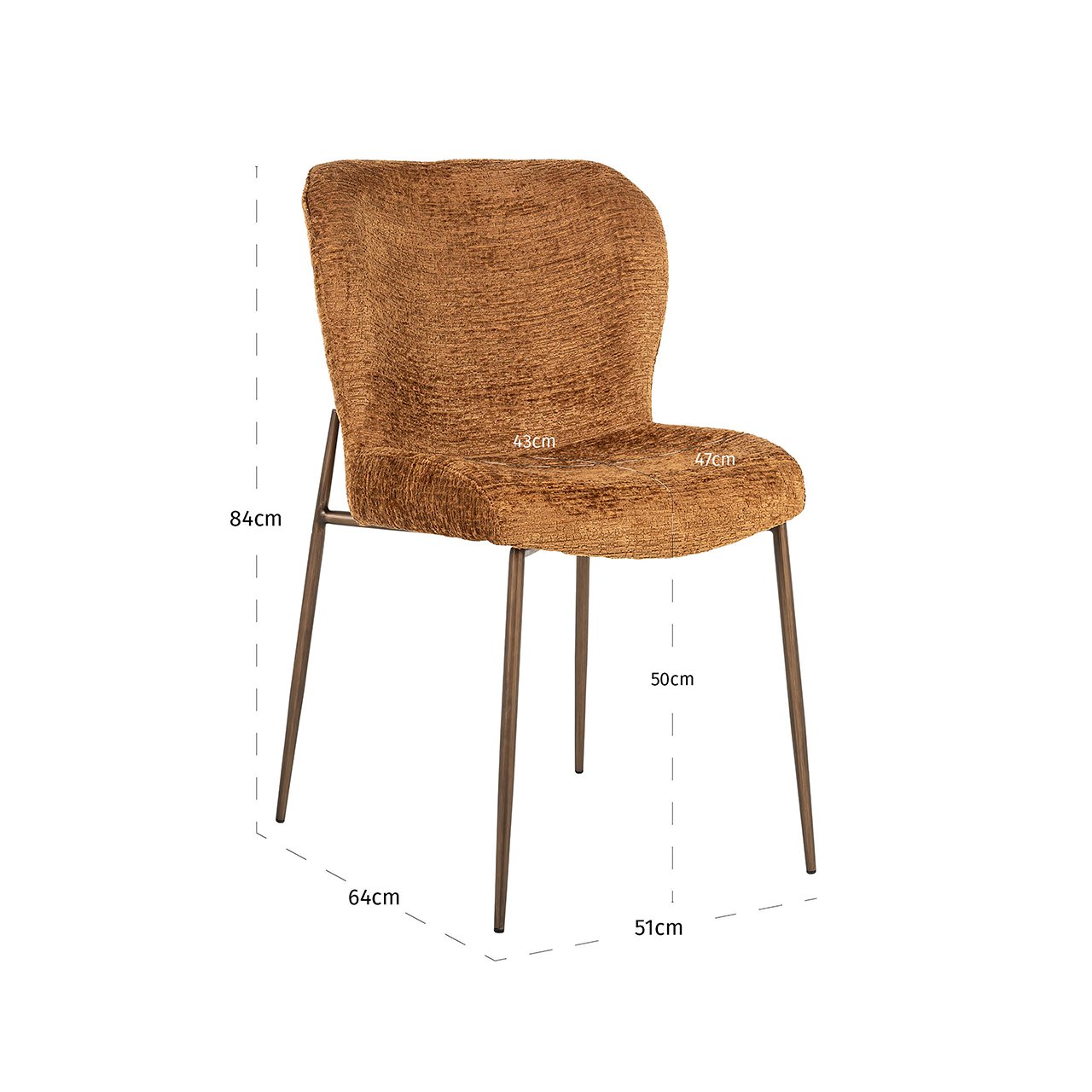 Stoel Odarby cognac fusion (set van 2) (Fusion cognac 28)