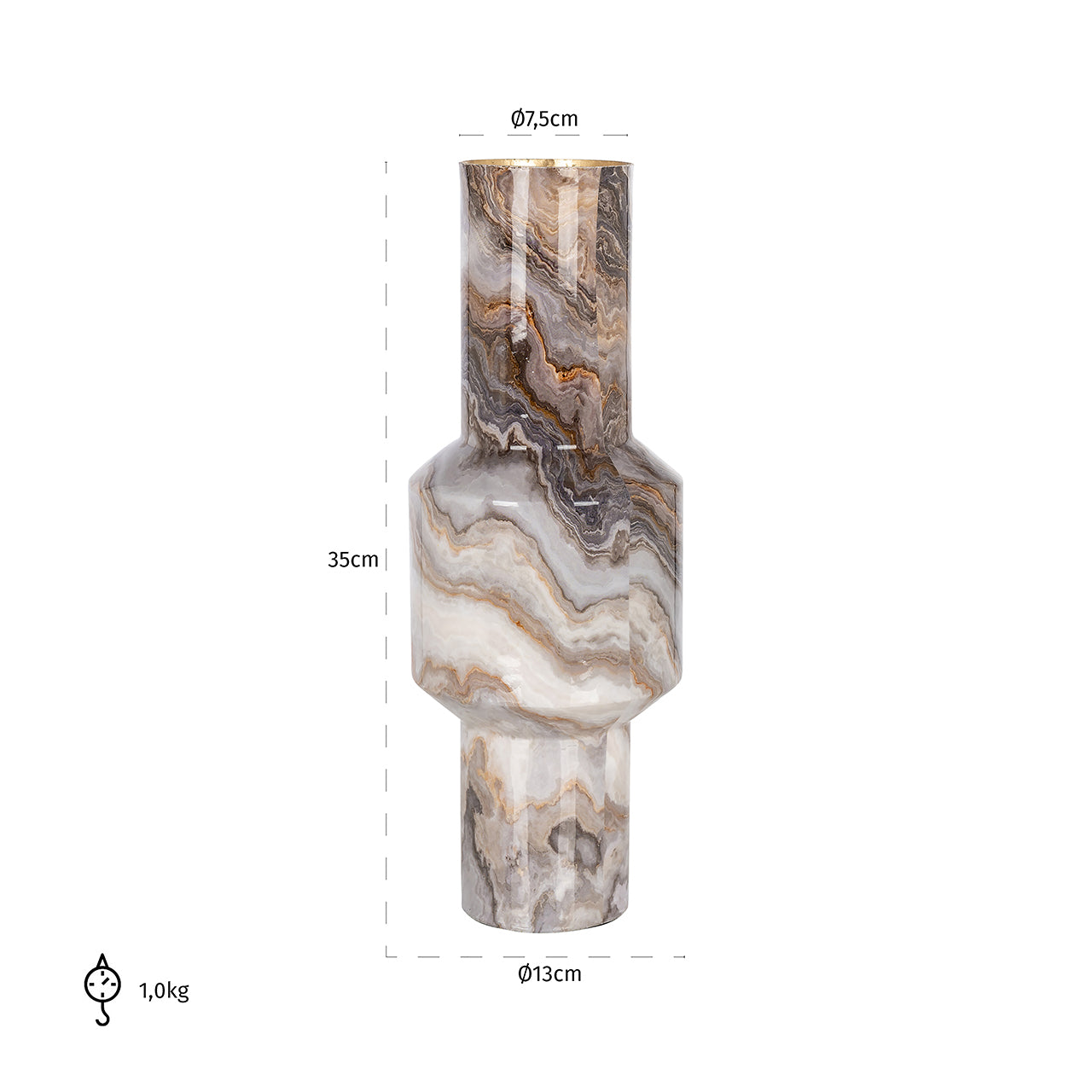 Vaas Noia groot (Brown)