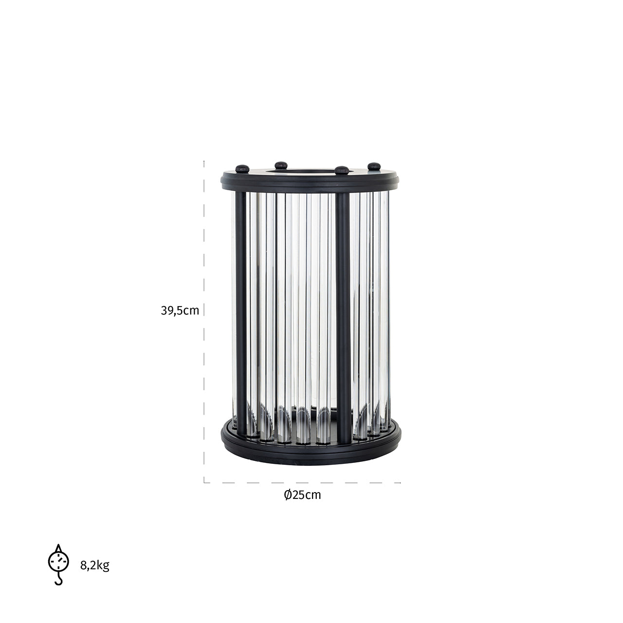 Windlicht Faey zwart groot (Black)