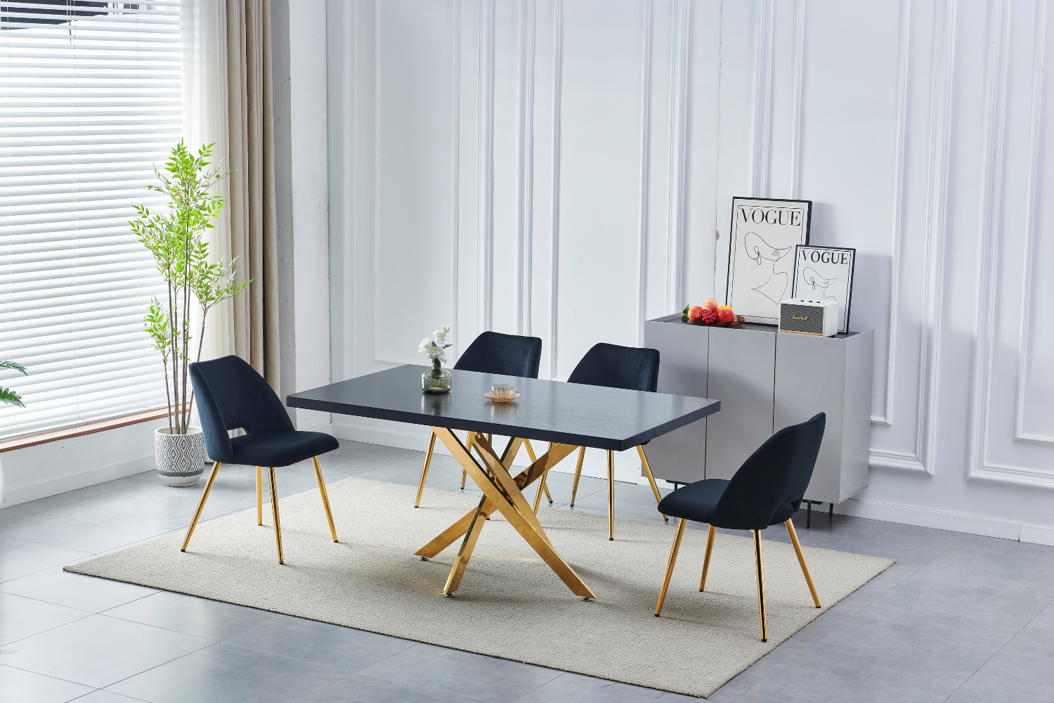 Eettafel 'Olivia' 150cm — Poten in Goudkleur