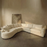 Hoekbank | NIRAYA | Wit teddy stof