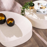 Salontafel — Driehoekige steen — Set van 2 — Marmer composiet 