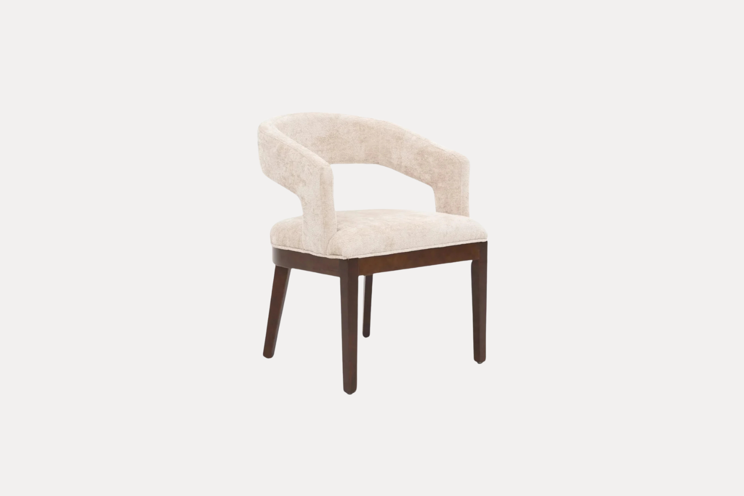 Japandi Stoel Curve – Cream Donkerbruin