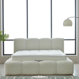 Elena Bed - Off White Bouclé