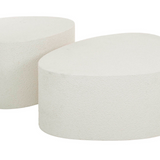 Salontafel — Driehoekige steen — Set van 2 — Marmer composiet 