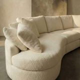 Hoekbank | NIRAYA | Wit teddy stof