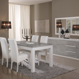 Dressoir Rome - 3 Deuren 3 Lades - Wit Grijs Hoogglanslak 