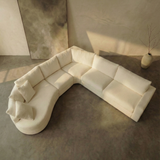 Hoekbank | NIRAYA | Wit teddy stof