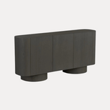 Japandi Dressoir Royal – Zwart hout met afgeronde vormen