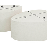 Salontafel — Driehoekige steen — Set van 2 — Marmer composiet 