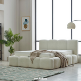 Elena Bed - Off White Bouclé