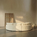 Hoekbank | NIRAYA | Wit teddy stof
