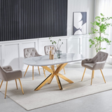 Eettafel 'Ophelia' 180cm Ovaal — Poten in Goudkleur