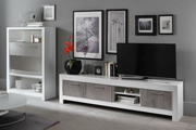 Tv-Meubel Modena - 207cm - Wit Grijs Hoogglanslak 