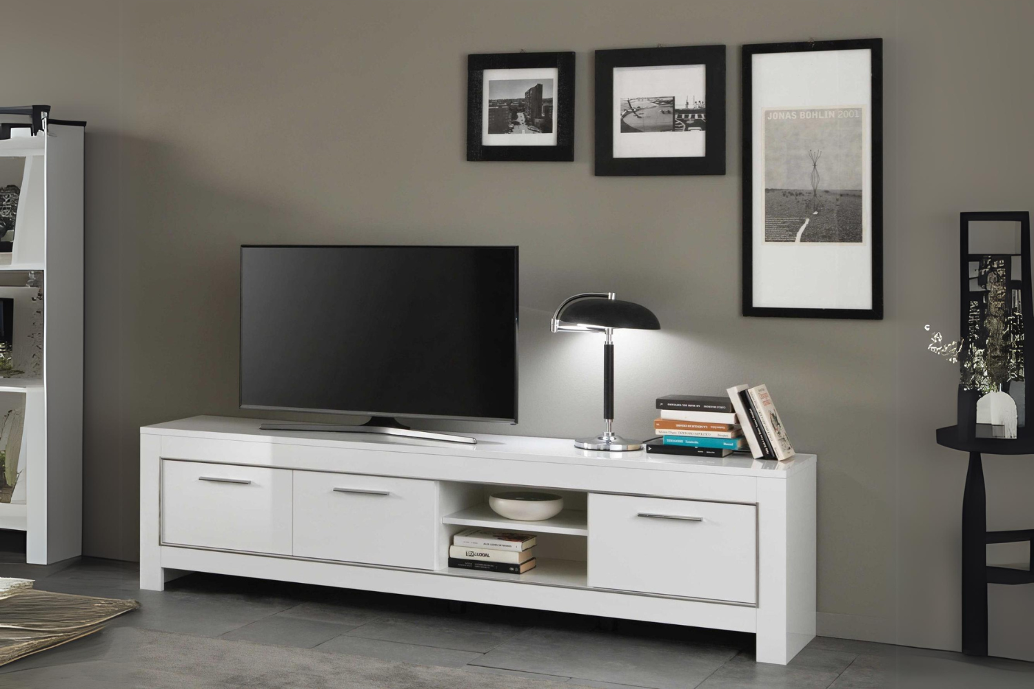 Tv-Meubel Modena - 207cm - Wit Hoogglanslak