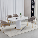 Eettafel 'Siera' 125-165cm Uitschuifbaar — Wit