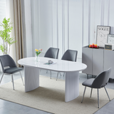 Eettafel 'Mina' 200cm Ovaal — Poten Wit