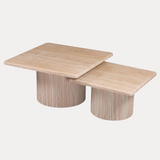 Salontafelset Madera Duo – Marmerlook in Natuurtint