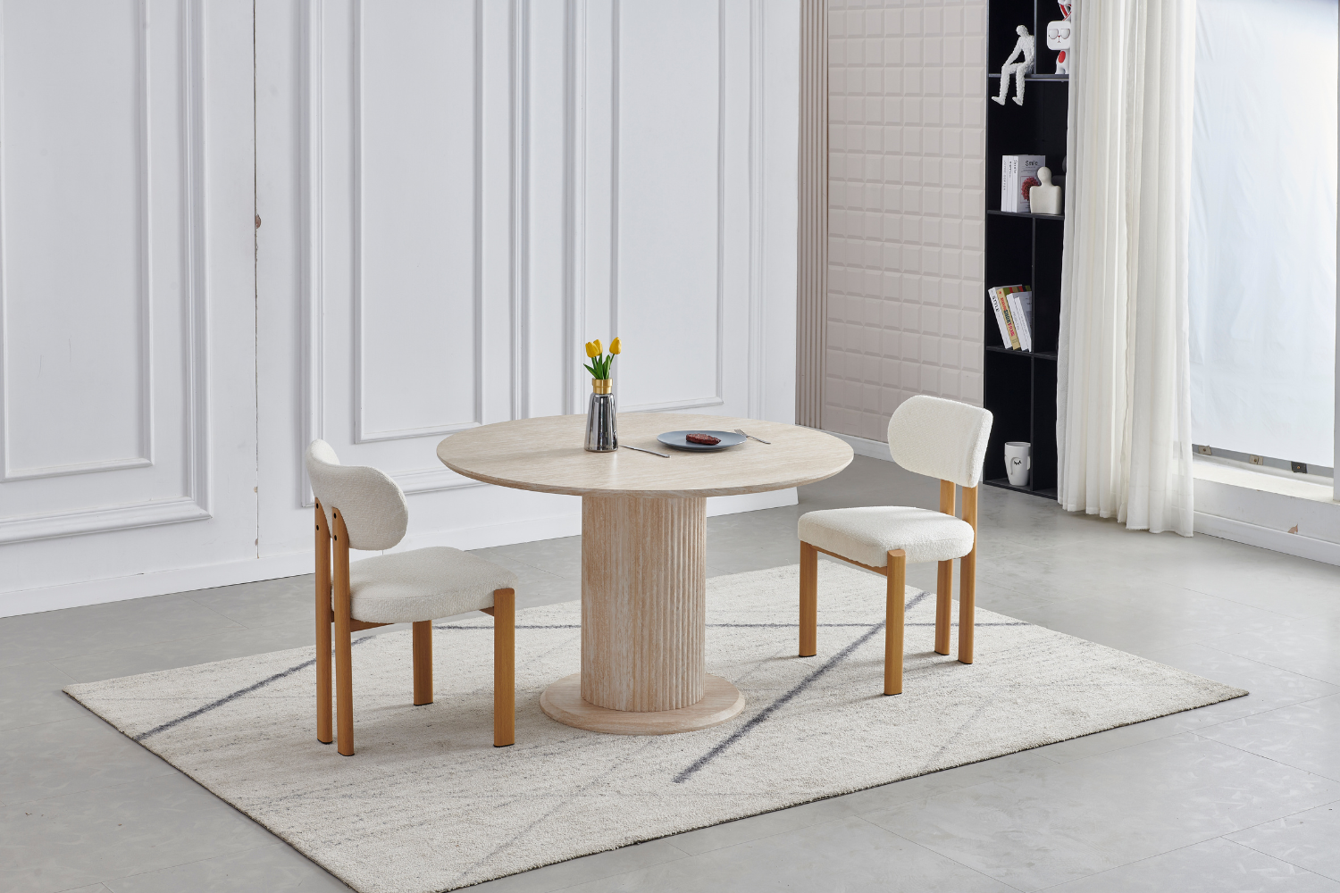 Eettafel Travertin - 120cm - Rond