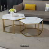 Salontafel 'Hima' Tweedelig 80-70cm — Poten in Goudkleur