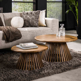 Salontafel Tweak Conisch — Set van 2 — Zand Mangohout