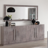 Dressoir Greta - 207cm - 4 Deuren - Grijs Hoogglanslak