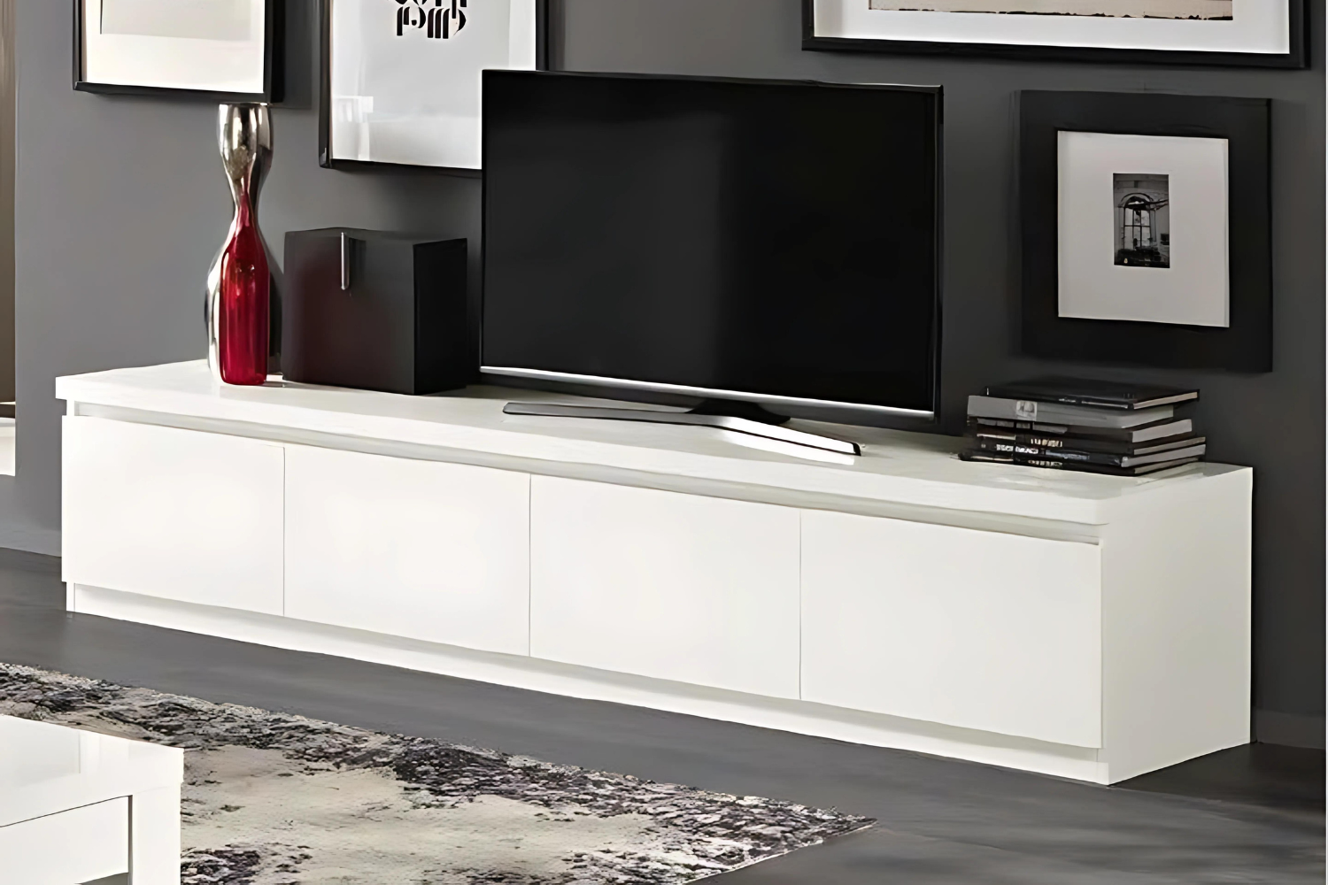 Tv Meubel Rome - 220cm - Wit Hoogglanslak