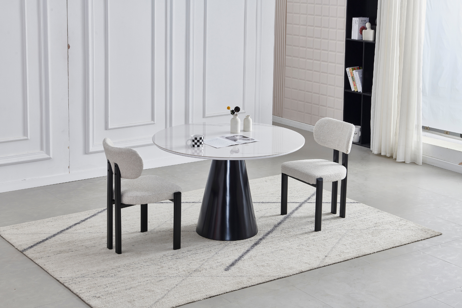 Eettafel Chloe - 120cm - Rond - Zwart