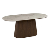 Eettafel RIKO 180 cm Ovaal Decor Donkere Eik Shakespear Beige