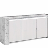 Dressoir Vittoria - 195cm - 3 Deuren - Marmer Wit Grijs