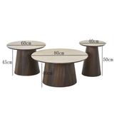 Salontafel BROWNIE 3/set Keramisch tafelblad Walnootkleur poten