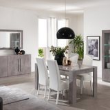 Dressoir Greta - 207cm - 4 Deuren - Grijs Hoogglanslak