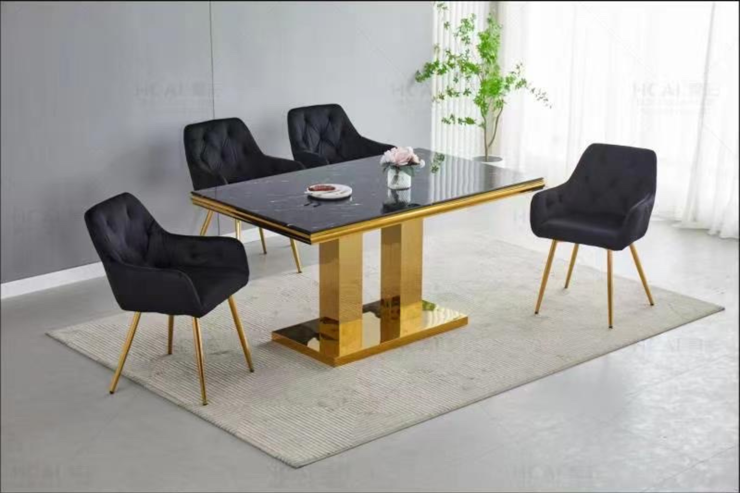 Eettafel 'Versus' 150cm — Poten in Goudkleur