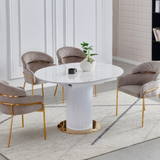 Eettafel 'Siera' 125-165cm Uitschuifbaar — Wit