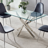 Eettafel 'Olivia' 150cm — Poten in Zilverkleur