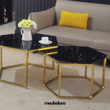 Salontafel 'Hima' Tweedelig 80-70cm — Poten in Goudkleur