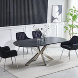 Eettafel 'Ophelia' 200cm Ovaal — Poten in Zilverkleur