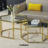 Salontafel 'Hima' Tweedelig 80-70cm — Poten in Goudkleur