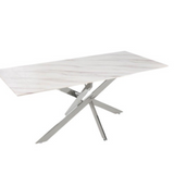 Eettafel 'Olivia' 150cm — Poten in Zilverkleur